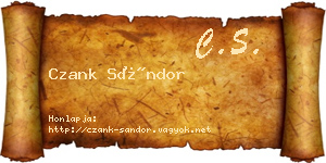 Czank Sándor névjegykártya