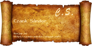 Czank Sándor névjegykártya